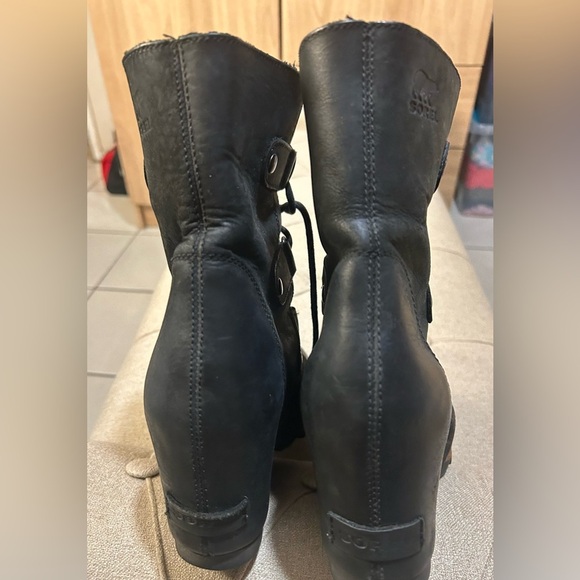 Sorel Joan of Arctic Wedge Mid Boots Womens Quarry Leather Lace Up Waterproof 10 - Picture 10 of 10